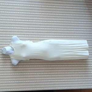 Asos Bodycon Ivory Cream Strappy Dress 4